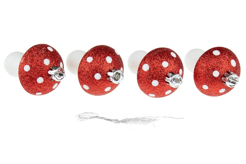 Clever Creations Mushroom Christmas Ornament Set of 4 Pieces, Shatterproof Holiday DÃ©cor for Christmas Trees, Red and White - Image 2